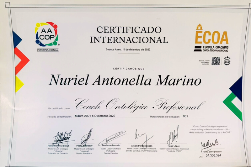 COACH ONTOLÓGICO PROFESIONAL