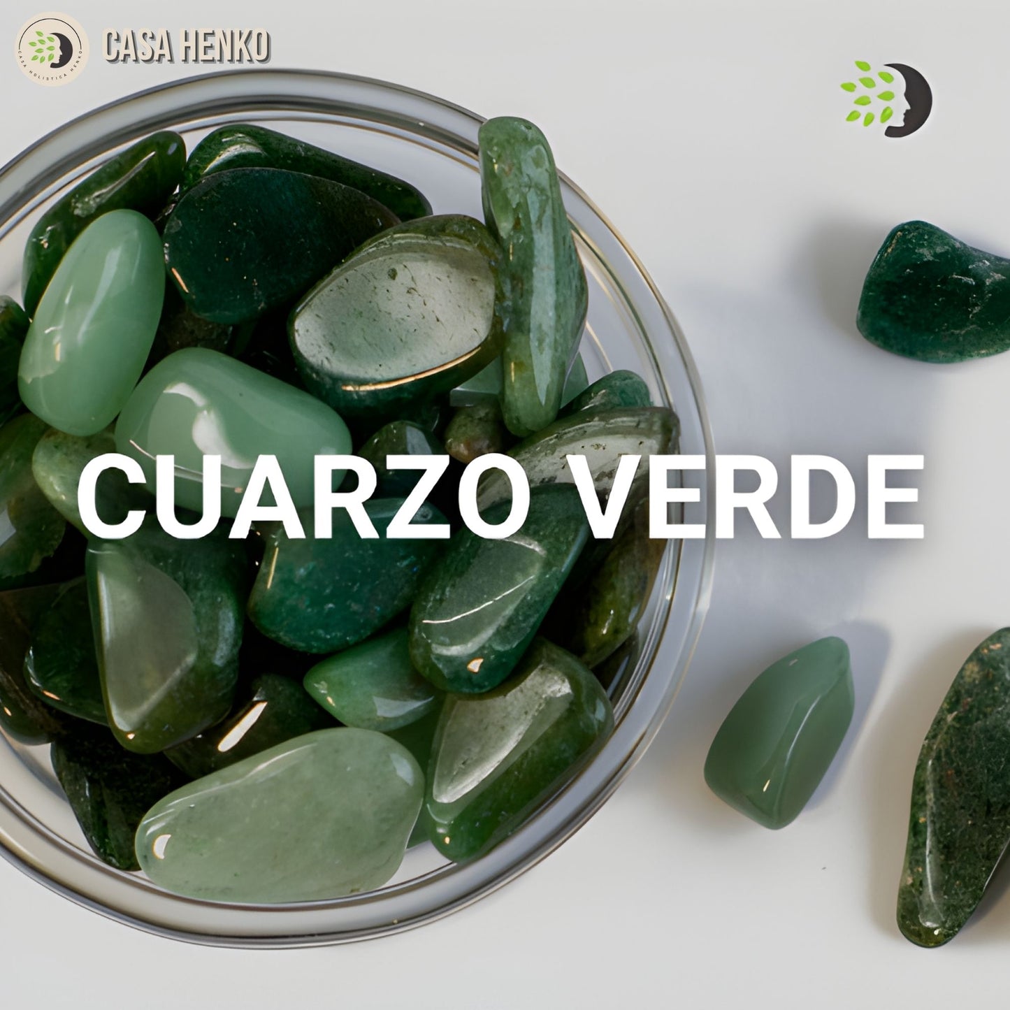 Cuarzo verde pulido en piedras naturales, cristal para armonía, sanación emocional y energía del corazón